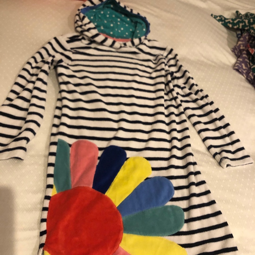 Girls Mini Boden French terry pullover dress